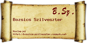 Bozsics Szilveszter névjegykártya