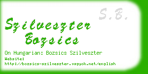 szilveszter bozsics business card